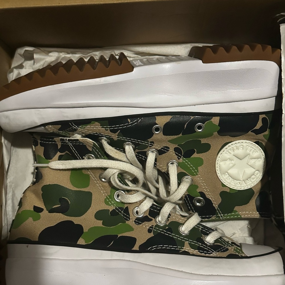 Converse Women Green Camouflage High-Top Sneakers